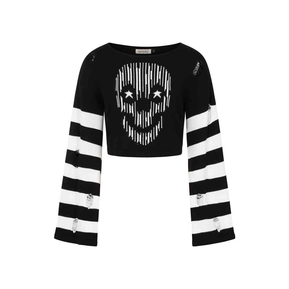 Banned - Vespera Knitted Pull en tricot - Noir/Blanc